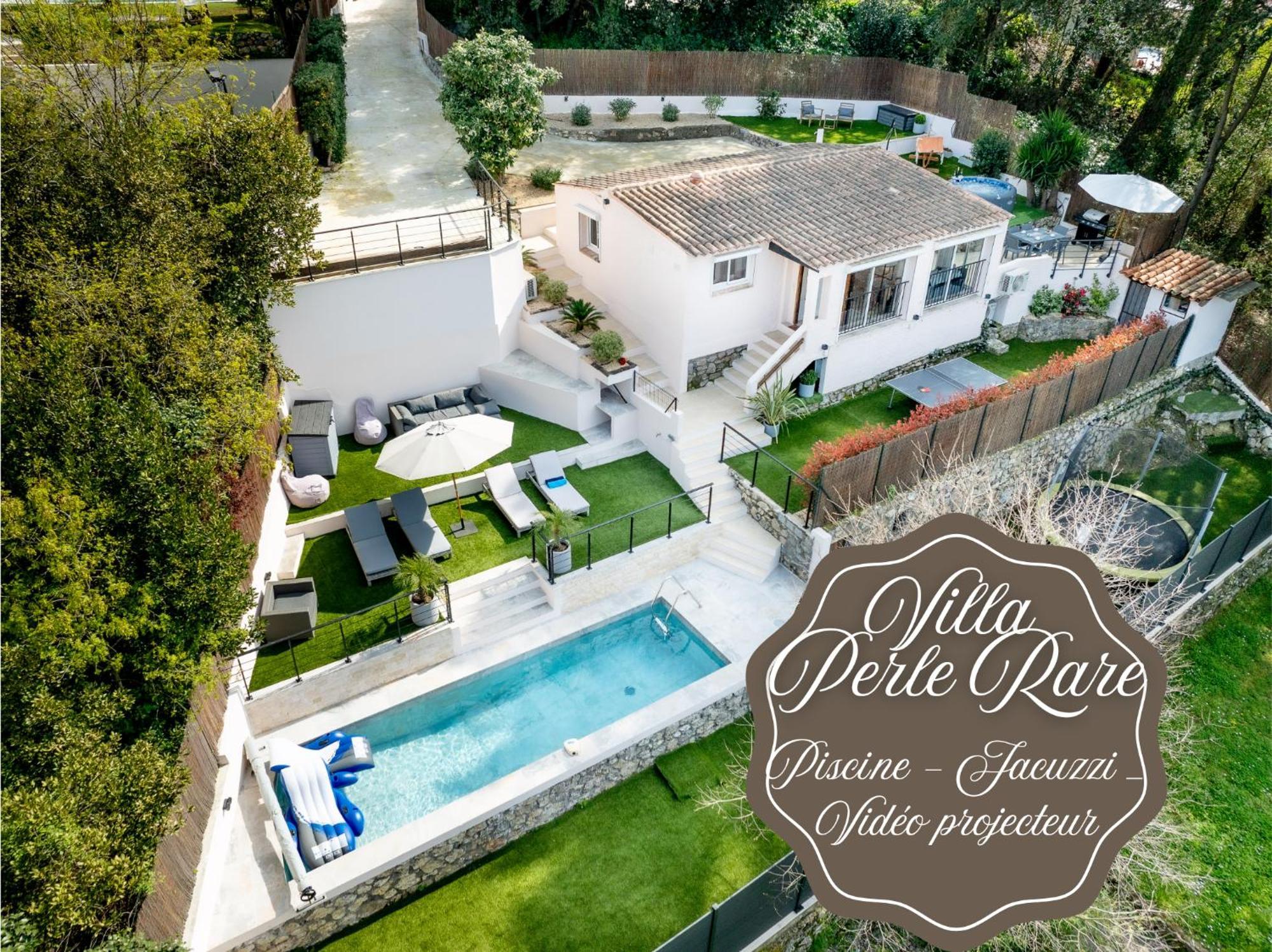 Piscine-Jacuzzi-Videoprojecteur-Clim La Perle Rare Villa Mougins Bagian luar foto